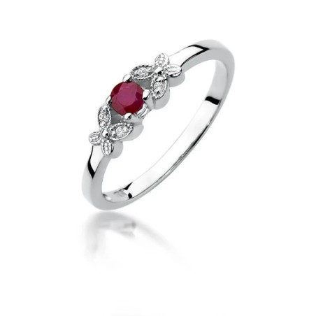 Gold ring with ruby ​​white gold | GoldJewellery