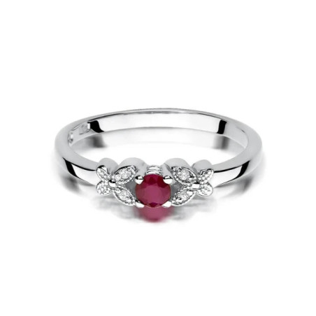 Gold ring with ruby ​​white gold | GoldJewellery