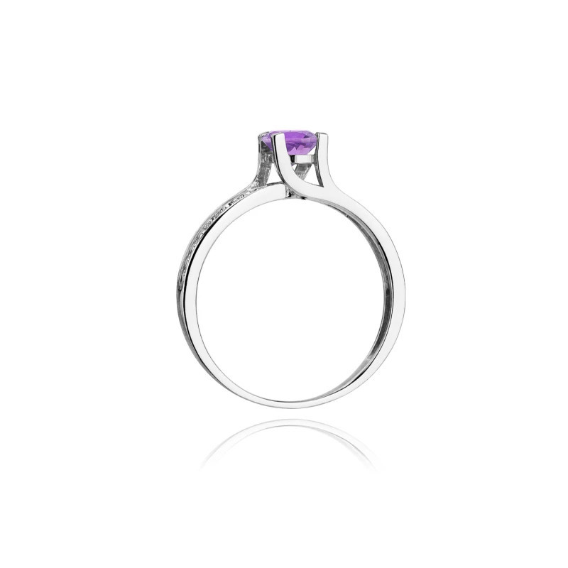Ring with amethyst, white gold, 0.50 ct GoldJewellery