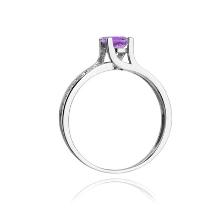 Ring with amethyst, white gold, 0.50 ct GoldJewellery