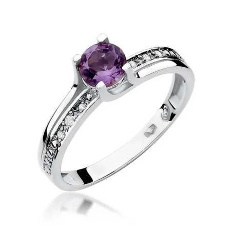 Ring with amethyst, white gold, 0.50 ct GoldJewellery