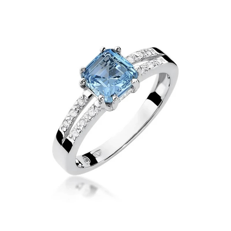 Ring with topaz and diamonds, white gold | GoldJewellery Ring with topaz and diamonds, white gold | GoldJewellery
