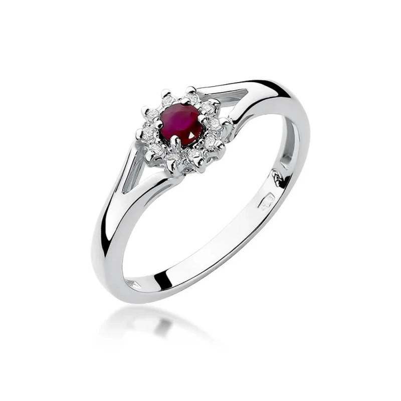 Gold ring with ruby ​​white gold | GoldJewellery