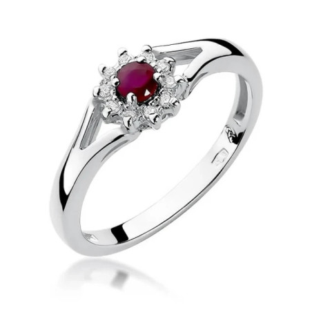 Gold ring with ruby ​​white gold | GoldJewellery