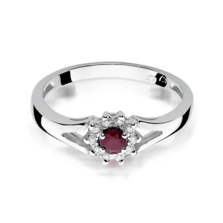 Gold ring with ruby ​​white gold | GoldJewellery