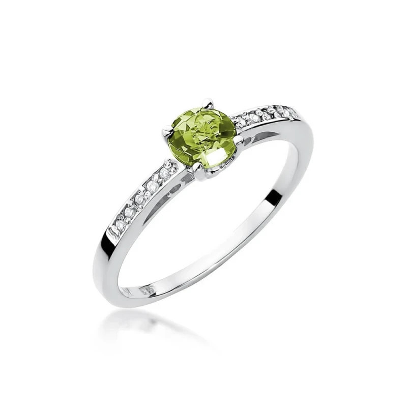 Gold ring with peridot, white gold, 0.60ct | GoldJewellery