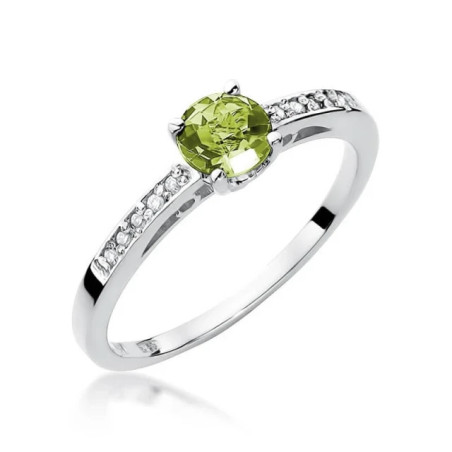 Gold ring with peridot, white gold, 0.60ct | GoldJewellery