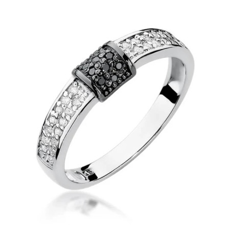 Gold ring with diamond White gold EW-297 white diamonds 0.14ct | GoldJewellery