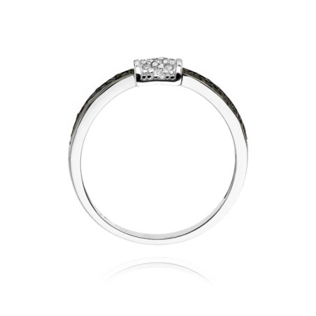 Ring with black diamonds, white gold | GoldJewellery