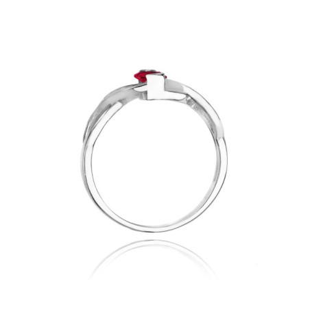Gold ring with diamond White gold EW-28 ruby ​​| GoldJewellery