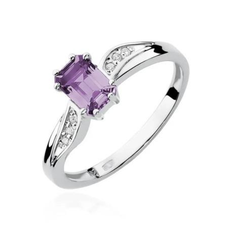 Amethyst ring white gold 0.50ct | GoldJewellery
