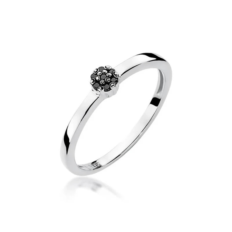 Gold ring with diamond White gold EW-100 black diamonds | GoldJewellery