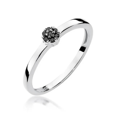 Gold ring with diamond White gold EW-100 black diamonds | GoldJewellery