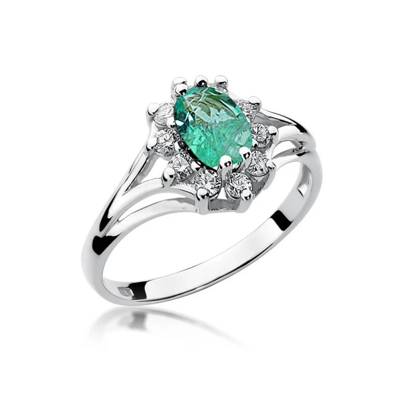Ring with emerald white gold 0.80ct | GoldJewellery Ring with emerald white gold 0.80ct | GoldJewellery