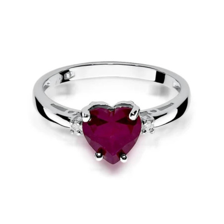 Ruby ring, white gold, 1.70ct | GoldJewellery