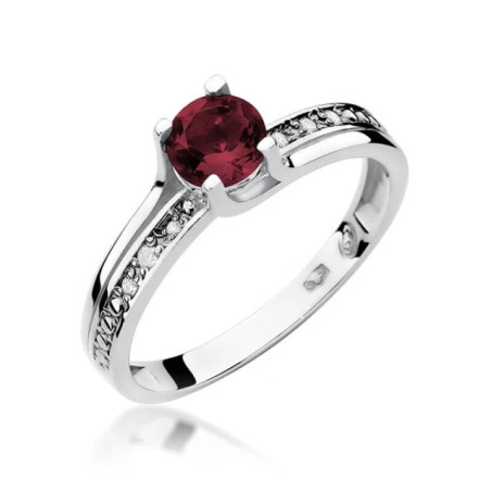 Gold ring with garnet, white gold, 0.60 ct GoldJewellery