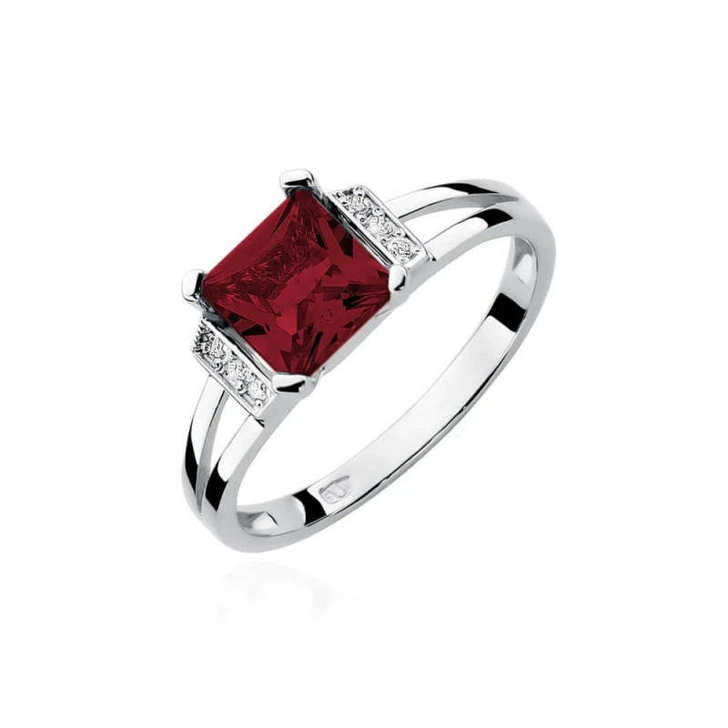Ring with garnet, white gold, 1.30ct | GoldJewellery Ring with garnet, white gold, 1.30ct | GoldJewellery