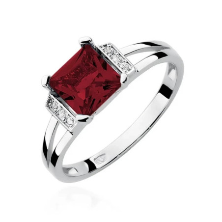 Ring with garnet, white gold, 1.30ct | GoldJewellery