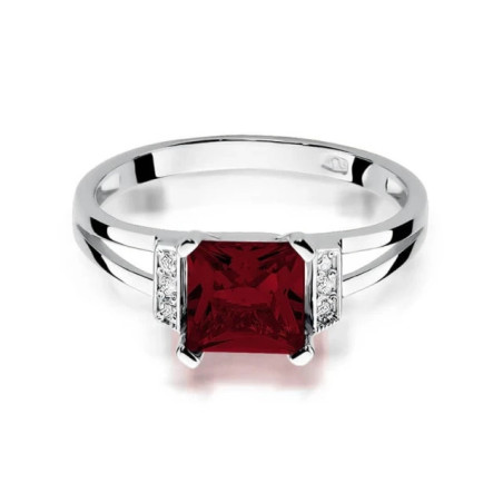 Ring with garnet, white gold, 1.30ct | GoldJewellery