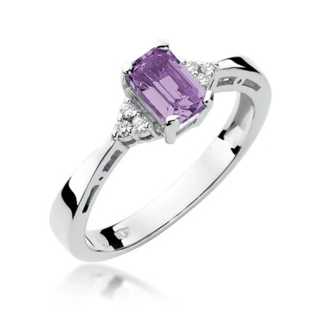 Gold ring with amethyst, white gold, 0.50ct GoldJewellery
