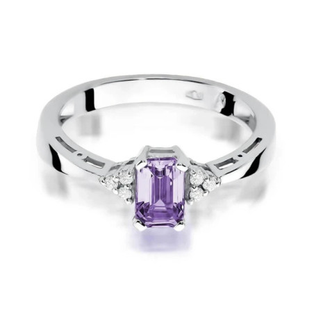 Gold ring with amethyst, white gold, 0.50ct GoldJewellery