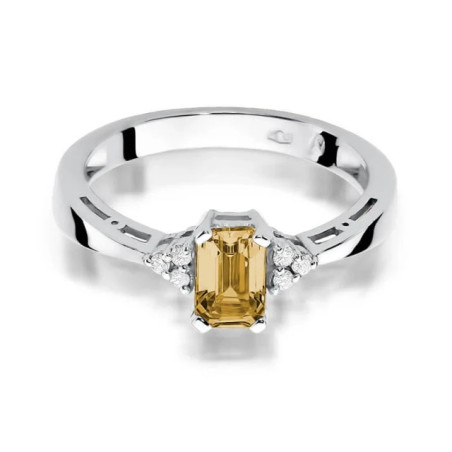 Gold ring with citrine, white gold, 0.60ct | GoldJewellery