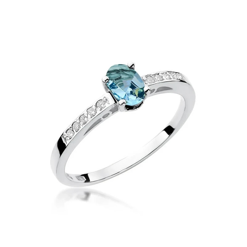 Ring with topaz and diamonds, white gold | GoldJewellery Ring with topaz and diamonds, white gold | GoldJewellery