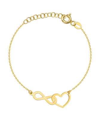 Gold-Plated Heart & Infinity Bracelet