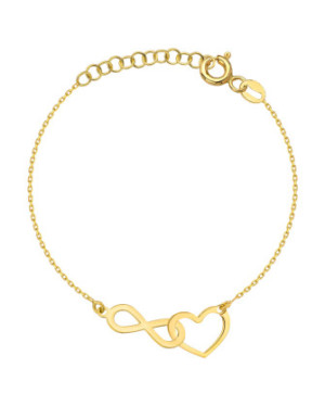 Gold-Plated Heart & Infinity Bracelet