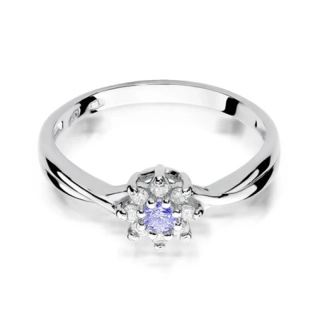 Gold ring with tanzanite, white gold, 0.15ct | GoldJewellery