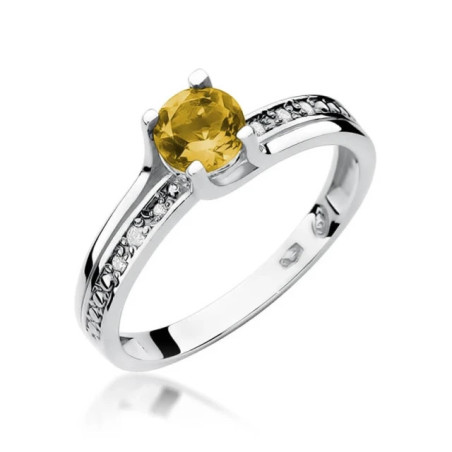 Ring with citrine, white gold, 0.50 ct GoldJewellery