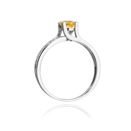 Ring with citrine, white gold, 0.50 ct GoldJewellery