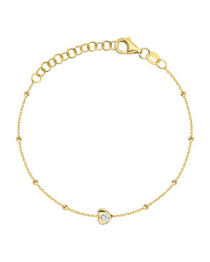 Gold-Plated Heart Bracelet with Cubic Zirconia