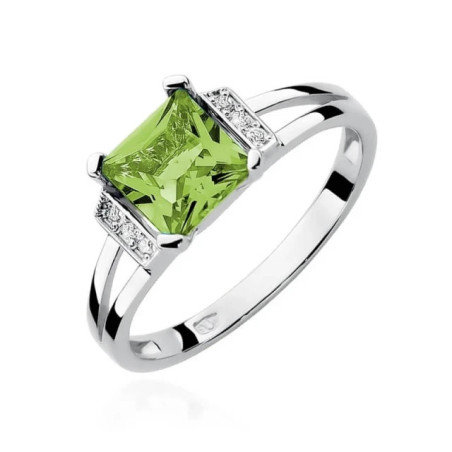 Ring with peridot, white gold, 1.10ct GoldJewellery