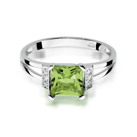 Ring with peridot, white gold, 1.10ct GoldJewellery