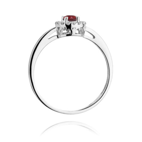 Gold ring with ruby, white gold, 0.15ct | GoldJewellery