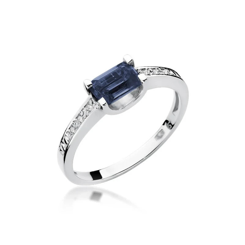 Gold ring with diamond White gold EW-105 sapphire | GoldJewellery Gold ring with diamond White gold EW-105 sapphire | GoldJewellery