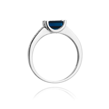 Gold ring with diamond White gold EW-105 sapphire | GoldJewellery