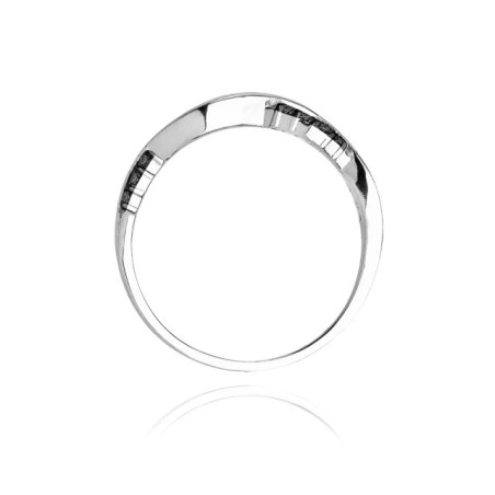 Ring with black diamonds, white gold, 0.07 ct | GoldJewellery