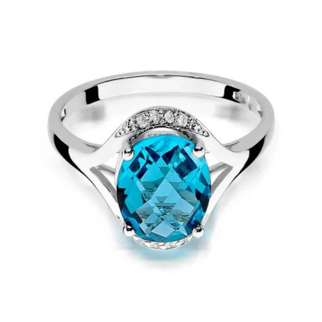 Topaz ring in white gold 3.00ct | GoldJewellery