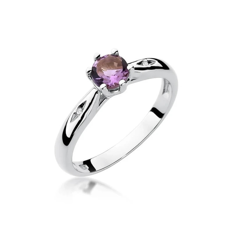 Engagement ring with amethyst white gold | GoldJewellery Engagement ring with amethyst white gold | GoldJewellery