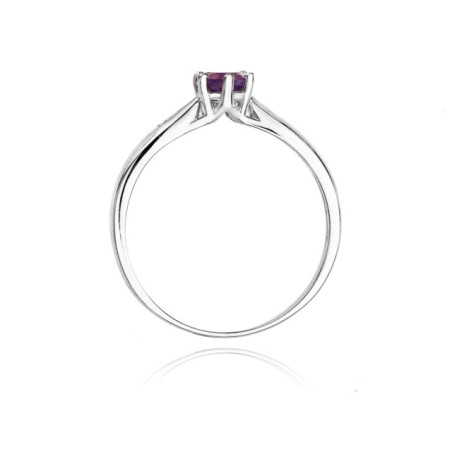 Engagement ring with amethyst white gold | GoldJewellery