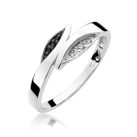 Gold ring with diamond White gold EW-107 black diamonds | GoldJewellery