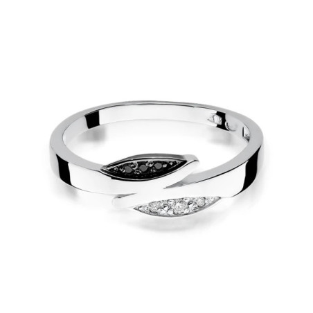 Gold ring with diamond White gold EW-107 black diamonds | GoldJewellery