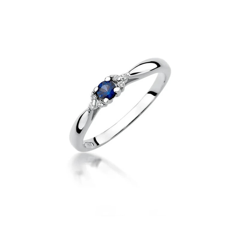 Gold sapphire ring white gold 0.15 ct | GoldJewellery
