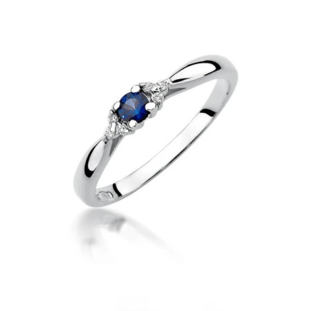 Gold sapphire ring white gold 0.15 ct | GoldJewellery