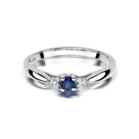 Gold sapphire ring white gold 0.15 ct | GoldJewellery