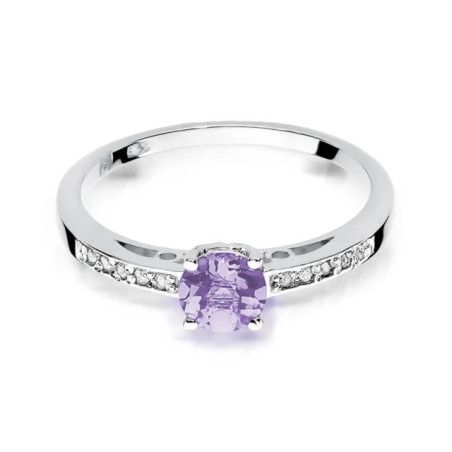 Engagement ring with amethyst white gold 0.50ct | GoldJewellery