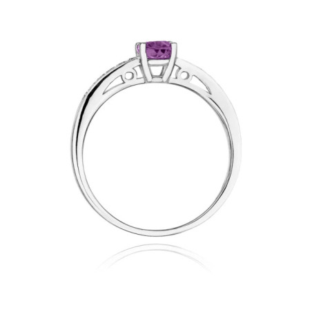 Engagement ring with amethyst white gold 0.50ct | GoldJewellery