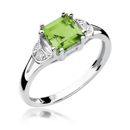 Ring with peridot, white gold, 1.10ct GoldJewellery